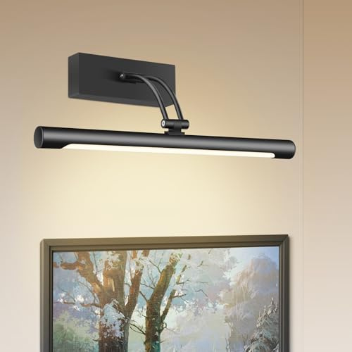Hudyogy Hardwired Picture Light for Wall Black, 36cm Night Light LED Wall Sconces for Pictures,Dart Board Lights Picture Lights for Dartboard Mirror Frame Gallery
