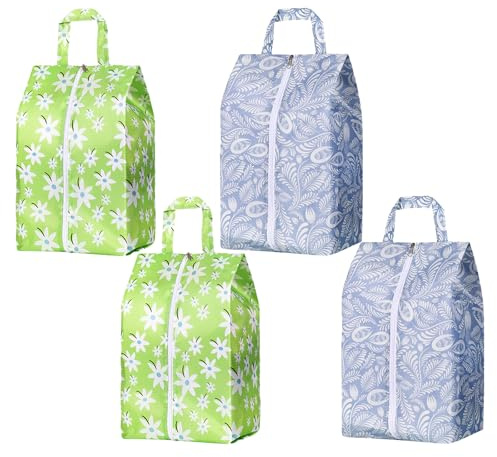 4 Stück Schuhtasche Reise,Wasserdicht Staubdicht Schuhbeutel Reise mit Reißverschluss,Schuhsack Schuhtaschen Organize für Reisen Oder Zuhause-Aufbewahrung