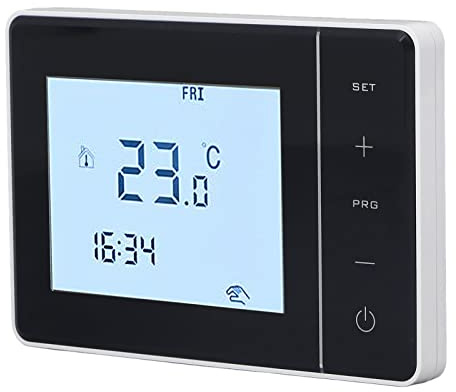 Keenso Digital Thermostat Programmable Electric Heating System Temperature Controller for Home Use, LCD Display, Energy Savings, AC100