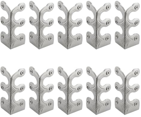 SynapSYA Baseboard Corner Protectors 10PCS Vintage Base Board Corner Protector Solid Brass Skirting Board Corner Brackets Safety Edge for Jewelry Wooden Box(Color 3)