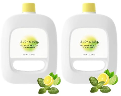 Lot de 2 solutions nettoyantes for sols au parfum citron, 930 ml chacune, compatibles avec les robots serpillières Narwal Freo/Freo X Ultra/J1/J2/J3/J4/J5/S1/S2, détergent concentré tous sols