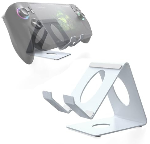 BeisDirect Metal Desktop Stand Base for ASUS ROG Xbox Ally/ROG Xbox Ally X/Switch 2/Switch/Steam Deck/Legion Go, All-In-One Handheld Desk Storage Bracket Tablet Stand Holder (White)