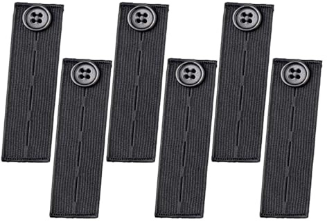 ZenithQuest 6 Pieces Adjustable Waist Extender,Button Extender for Jeans,Elastic Waist Extenders,Elastic Button Extender Pants Waist Extension for Trousers Jeans Pants Slacks Pregnant Trousers