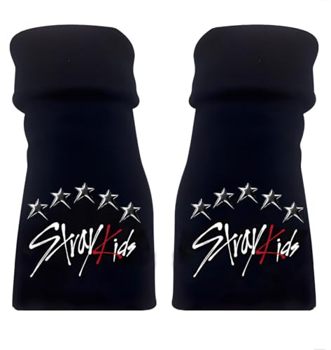 ARHZ 1 paire de Kpop Skzoo Gants Sans Doigts Stray, Gants tricotés lightstick Stray Skzoo Kids Vetement d'hiver noirs, cadeau pour les fans de Kpop pour STAY(C)