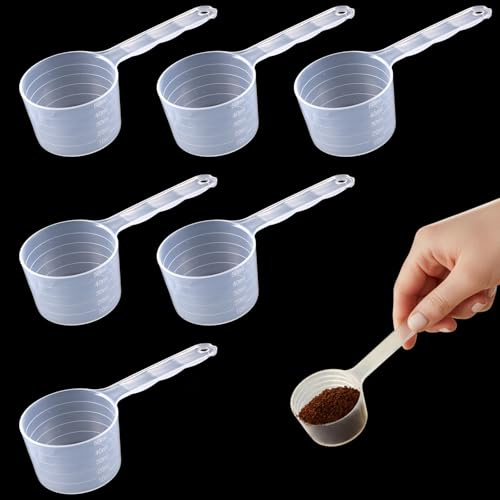 6 Stück Messlöffel Set, Dosierlöffel Transparent Gramm Dosierlöffel Gramm Transparent Mit Skala Scoop, TransparentScoop Löffel Mit Skala 10ml, 20ml, 30ml, 40ml, 50ml, Dosier-Löffel Für Küche