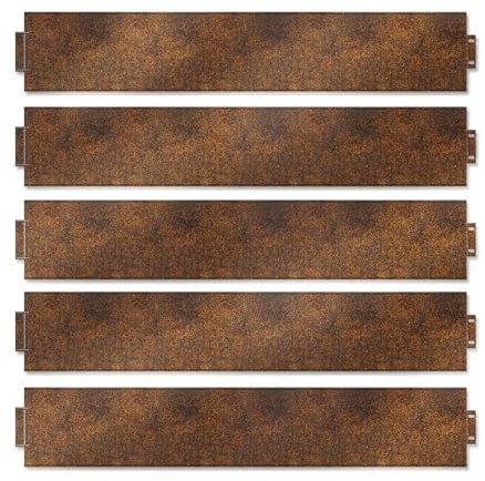 UISEBRT Bordure de pelouse en métal galvanisé - 100 x 15/18 cm - Corten - Longueur 20 m - Hauteur 15 cm