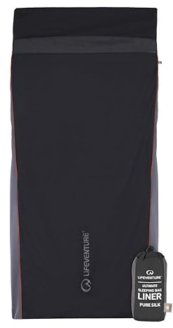 Lifeventure 100% Seide, ultimativer Schlafsackeinsatz, Reise- und Campingdecke mit Polygiene zur alleinigen Verwendung oder um dem Schlafsack Wärme zu verleihen, geringes Gewicht von 160 g und