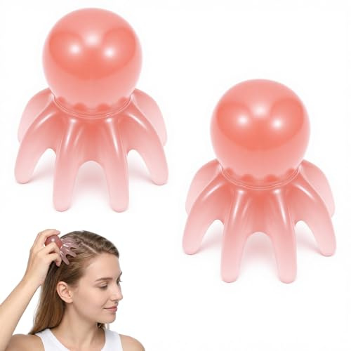 ElevateTech Head Massager Comb,2 Pcs Scalp Massager Tool for Headaches Pink