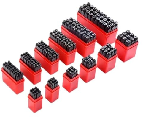 Schlagzahlen Buchstaben Set Alphabet Buchstaben Stempel Punch Set Box Stahl Metall Werkzeug for DIY Leder Handwerk Dekoration Schmuck Logo(8 Number)