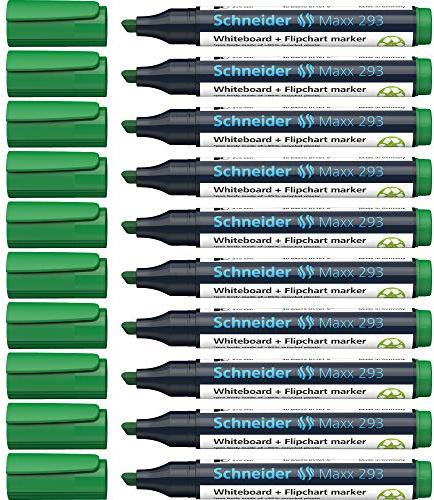 Schneider Maxx 293 Whiteboardmarker (Strichstärke: 2+5 mm, nachfüllbar) 10er Packung grün