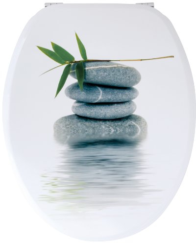 Gelco Design 706069 WC-Sitz, mit Stein-Motiv, Grau