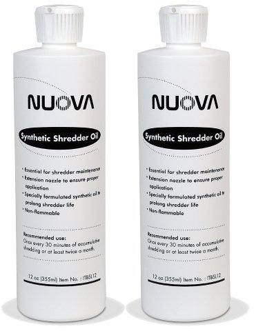 2-Bottle Nuova Synthetic Paper Shredder Oil, 12 Oz. Bottle with Flip Top Cap