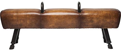 Kare Design Bank Gym Gabby 153cm, gepolsterte, schmale Sitzbank, Leder Sitzbank, braun (H/B/T) 60x153x33cm