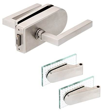 ck-tuerbeschlaege Glastürbeschlag D Set UV | V2A Edelstahl matt | inkl. Studiobändern | metallische Innenmechanik | Square Min