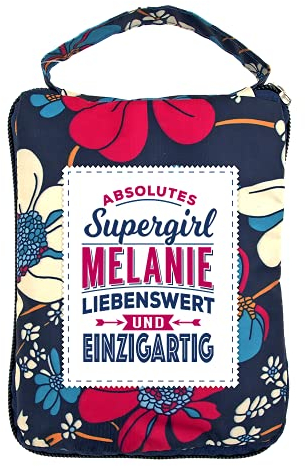 History & Heraldry Design Top Lady Tasche: Melanie/Einkaufstasche, Strandtasche, Sporttasche, Blumenmuster/vielseitig, praktisch, personalisiert mit Name und Spruch