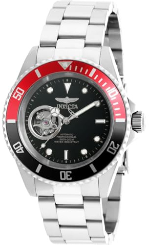 Invicta Pro Diver 20435 Herren Uhr - Wasserdicht - Analog - Automatikuhr - Edelstahl mit schwarzen zifferblat - 40mm