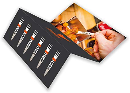 FENNEK Set of Barbecue Forks | Pickers, Skewers | For Chips, Sausages, Picnics, Parties | Set of 6