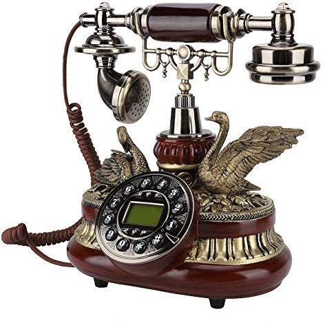 Téléphone rétro filaire vintage, ligne fixe rotative FSK/DTMF pour bureau, maison, hôtel