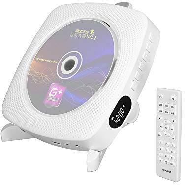 CD Player, Bluetooth HiFi Speaker, USB Flash Player, AUX line-in Audio Boombox, FM Radio, Portable, Wall Mountable and Desk Stand, with Remote Control