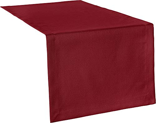 Erwin Müller Tischwäsche, Tischläufer Uni, Madrid weinrot Größe 40x130 cm - angenehme, weich fließende Qualität, mit hochwirksamer Fleckschutzausrüstung, bügelleicht