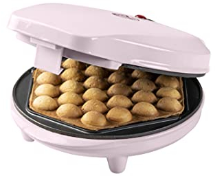 Bestron Bubble-Waffeleisen, Waffelmaker für Bubble Waffeln zum Befüllen mit Eis, Schokolade oder Obst, mit Backampel & Antihaftbeschichtung, 700 Watt, Farbe: Rosa
