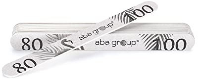 Aba Group Nagelfeile Set Professionell - Doppelseitig Nagelfeilen für Gelnägel - Nagelpfeile Standard (4mm) 25 Stück - Feilen für Gelnägel Gradation 80/100 - Nagelfeilen Gerade Form