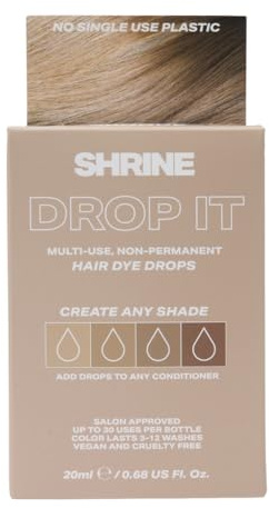 Shrine Drop It BRONDE Hair Dye Drops | Semi-Permanent Vegan Customisable Hair Colour | Mix with Conditioner | Vegan & Cruelty-Free | Temporary Hair Dye | 20ml