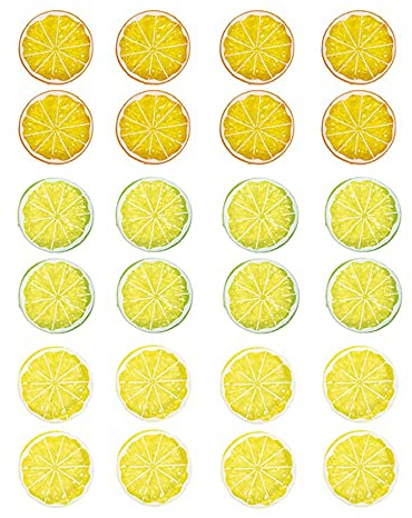 YANRU 24 pcs,Zitronen Deko,KüNstliche Zitronen,Kunstobst Obst Dekoration, Zitronenscheiben Deko, Fruchtdeko Deko, Deko Zitrone, Schaufenster/Hausparty Deko/Fotorequisiten (DREI Farben), A8YR110131a