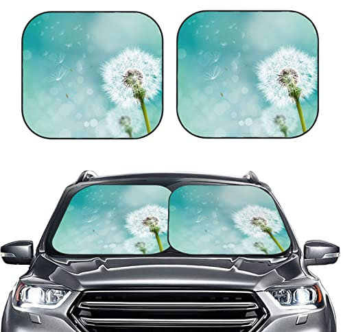 Auto Zubehör Sonnenschutz 2-teilig 74x60cm mit Aufbewahrungstasche Auto Sonnenschutz Frontscheibenabdeckung Auto Scheibenabdeckung Sommer Sonnenschutz Auto Frontscheibe Faltbar Motiv Strandwellen