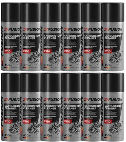 ProFusion Limpia Carburadores Pack de 12 - Carburetor Cleaner - Elimina los Depósitos de Carbono, Polvo y Alquitrán - Aditivo para Limpiar Válvula EGR - 450 ml