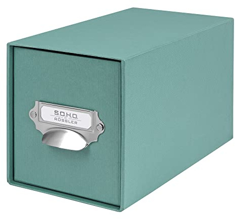 Rössler - S.O.H.O. CD-Schubladenbox 14,3 x 15,8 x 26,1 cm Opal | Organizer mit Schublade für CDs, Zubehör, Bürobedarf und kleine Alltagsgegenstände
