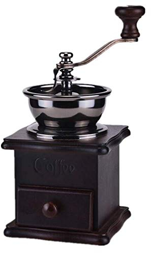 BONOOL Kaffeebohnenmühle, manuelle Kaffeemühle mit Einstellbarer Einstellung – Kaffeemühle aus Holz im Vintage-Stil, Handkurbel-Kaffeemühlen, manuelle Hand-Kaffeemühle