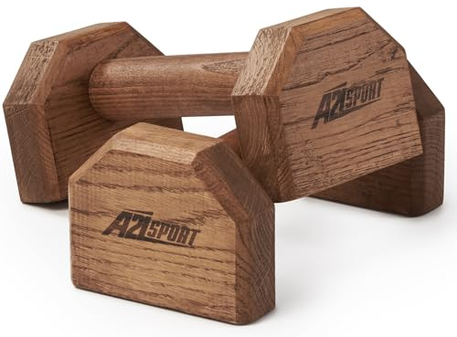 A2Z SPORT® Liegestützgriffe Holz Handstand Griffe - Rutschfeste Parallettes Calisthenics Griffe Liegestütze - Push Up Bars für In- und Outdoor-Krafttraining Fitness Yoga (Paar)