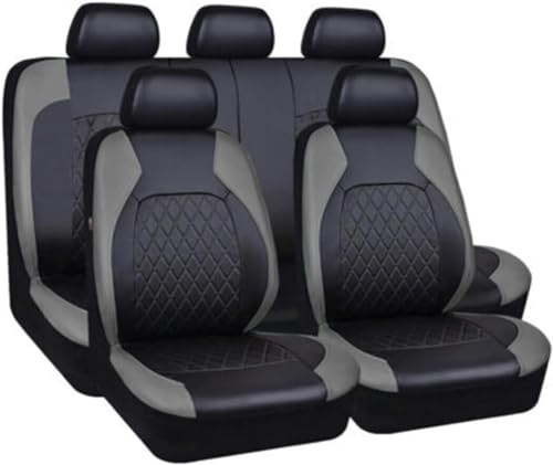 RWTECH Car Seat Covers Universal Set for Dacia Dokker/Duster Van/Logan/Logan MCV Fiskal Stepway/Nova/Supernova/Sandero/Sandero Stepway Car Accessories, Black Grey