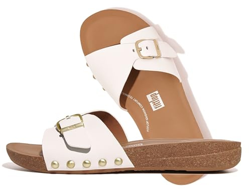 Fitflop iQUSHION ADJUSTABLE BUCKLE LEATHER SLIDES