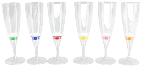 plplaaoo Lot de 6 flûtes à champagne à LED, verres à champagne à LED lumineuses, verres à cocktail innovants, verres à champagne KTV PS