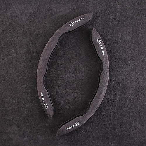 YZWDSFP Auto Lenkradbezug für Mazda 3 2018-2023, Auto Plüsch Segmentierter Lenkradschoner, Anti Rutsch Atmungsaktiv Lenkrad Cover, Zubehör für den Autoinnenraum,Grey