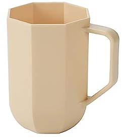 Trinkgläser Set aus Kaffeetasse und Kaffeetassen aus Kunststoff, bruchsicherer Kaffeebecher aus Kunststoff mit Griff, wiederverwendbarer Kunststoffbecher, spülmaschinenfest Kaffeetassen ( Color : Brow