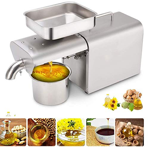 Pressa Per Olio Elettrica Automatica, Pressa Per Olio Commerciale In Acciaio Inossidabile Estrattore Di Olio Di Noci Freddo/Caldo Per Olio Di Oliva Di Cocco Home/Expeller Di Olio Commerciale 610 Wat