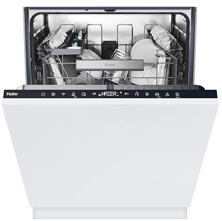 Haier XI 4C4S0SB-80 Washlens Plus Series 2 Integrated Dishwasher, 14 place Setting, Black Bezel, C Rated