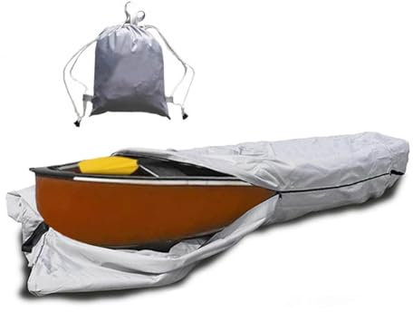 Generisch Grau,18FT*3.1FT/5.5m*1m, Kajak Abdeckung,420D Oxford-Stoff Kanu Boot,Universal Kajak Abdeckung,Wasserdicht UV-beständig Staubschutz Abdeckung,für Kanu-Boot/Kajak/Paddelbrett