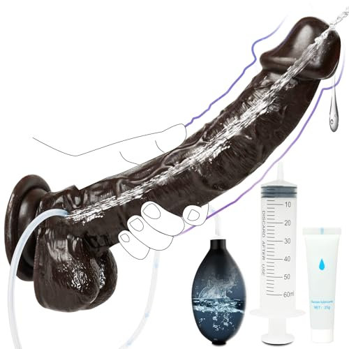 27cm XL Anal Dildo mit Spritzfunktion, Wassersprühfunktion Spritz Analdildo für Männer mit Saugnapf, Frauen Männer Anal Sex Toys, Realistischer Penis Sex Spielzeug für die Frau Erwachsene Spiele