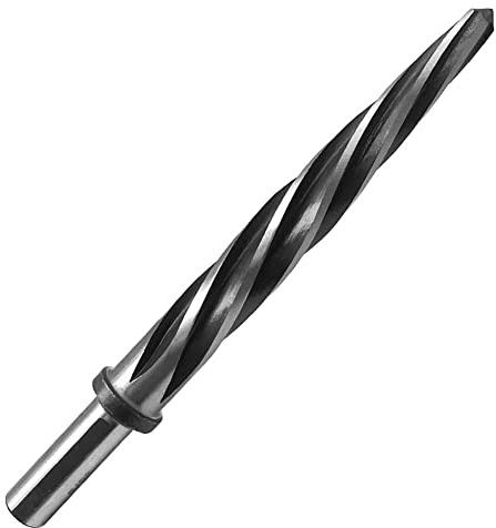 Oiiwowi 5/8Inch Spiral Flute Reamer with 1/2 Inch Shank, M2 HSS Bridge/Construction Reamer Taper Chucking Reamer Drill Bit
