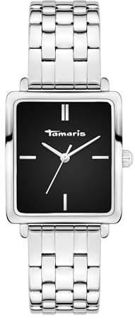 Tamaris Damenuhr – Quarzuhr für Damen mit eckigem Gehäuse