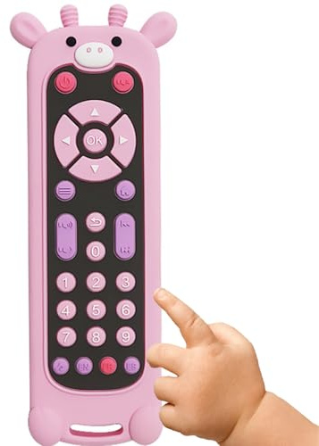 OKONKN Beißring Baby Beißring Baby Bpa Free Silikon Babyzubehör für Jungen und Mädchen Babyspielzeug 4 Monate + (Hellrosa)