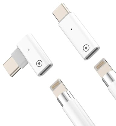for Apple Pencil Adapter Lightning Female to USB C Male Charging Dongle (2Pack) for iPad Charger 1st Gen Generation Connector for Apple Pencil Adaptor Pen Connecter USB-C Port Fast Charging