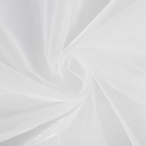 BENECREAT 1.6×2m Weiß Extra Dense Polyester Krinoline Stoff, Polyester Nylon Mesh Stoff für Kleid Dekoration, Hochzeit Zubehör Stoff für DIY Hochzeit Schleier Kleider Rock Unterstützung