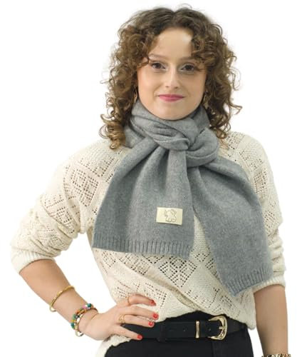 Xifrika Damen-Strickschal ohne Fransen in der Farbe Grau – Weich, Warm, Elegant und Kratzfrei. Winterschal in Größe 160x20 cm für den Alltag.