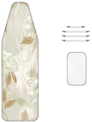 WTAIS Cotton - Ironing Board Covers, Extra Thick - 2-In-1 Design, with 4 Fasteners, Replaceable Ironing Board Cover, Extra Large 160x60cm