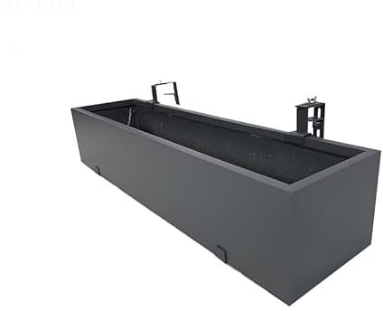 Casaflora Balkonkasten Linea inkl. Befestigung für Geländer, anthrazit 70x25x20
